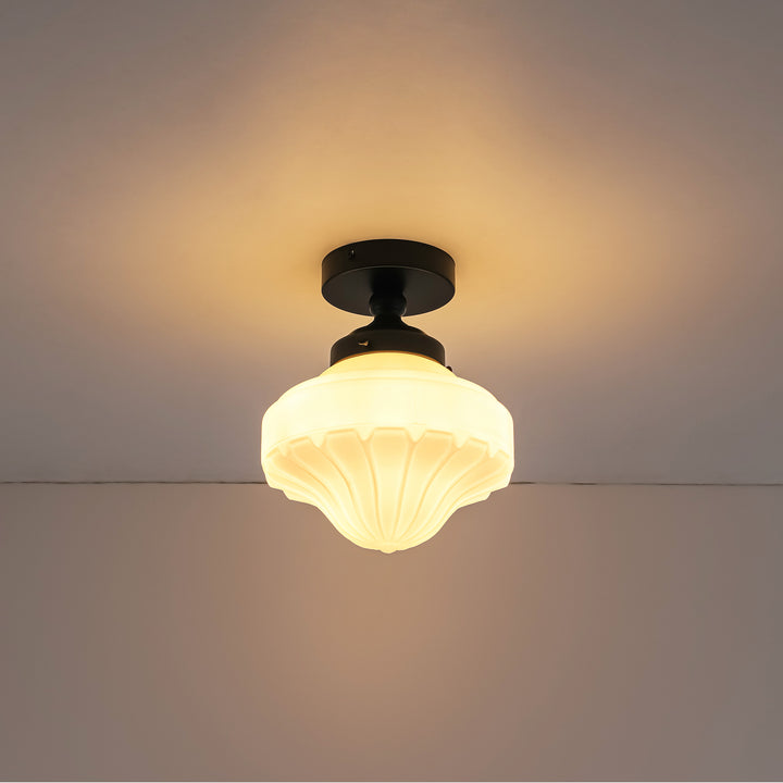 Terrana 1-Light lce-cream Semi-FlushMount Ceiling Light (9") Brightelier