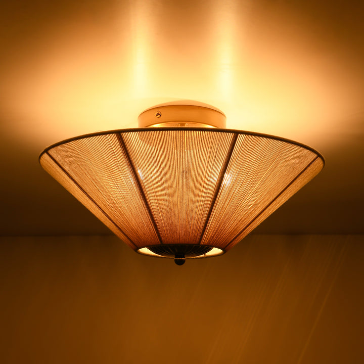 Rovista 2-Light Farmhouse Natural Rope Boho Semi-Flush Mount (15") My Store