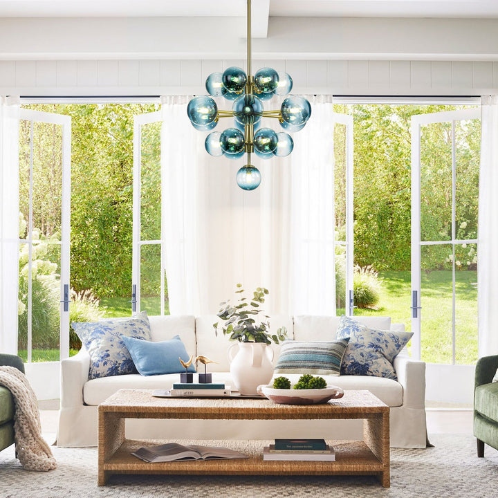 Lumiere 19-Light Dimmable Tiered Glass Globes Coastal Chandelier (21") My Store