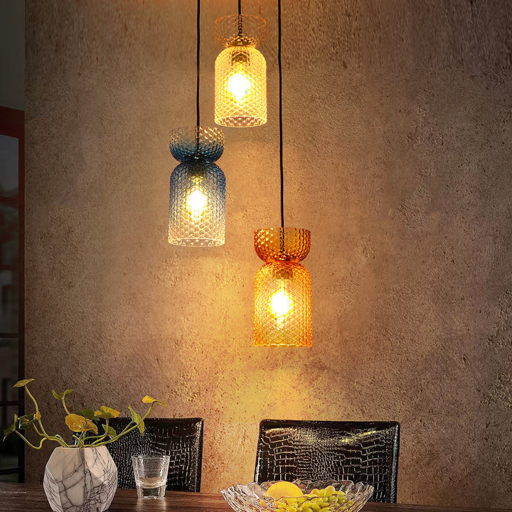 Brillara 3-Light Dimmable Colored Glass Transitional Shaded Pendant (15") My Store