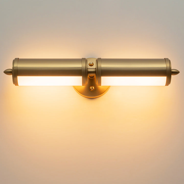 Noctura 1-Light Dimmable Led Vintage Brass Glossy Opal Glass Vanity Light (20") Brightelier