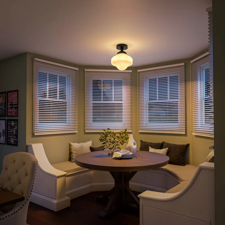 Terrana 1-Light lce-cream Semi-FlushMount Ceiling Light (9") Brightelier