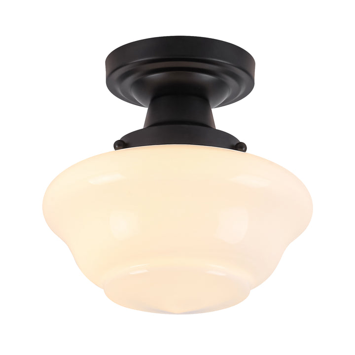 Terrana 1-Light Opal Modern Modern Semi-Flush Mount (12") Brightelier
