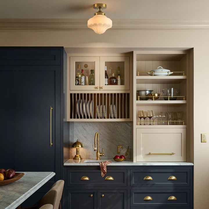 Terrana 1-Light lce-cream Semi-FlushMount Ceiling Light (9") Brightelier