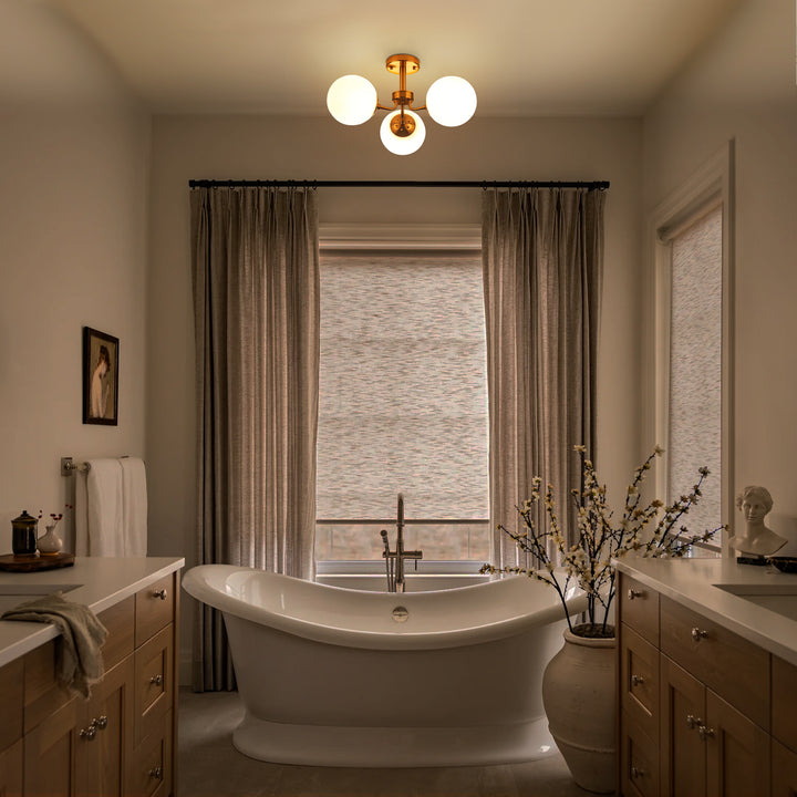 Soluma 3-Light Dimmable Glass Bubble Semi Flush Mount (23") My Store