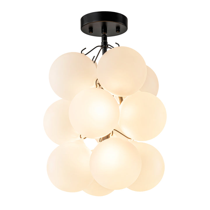 Orbina 2-Light Sputnik Globe Bubble Transitional Chandelier (11") Brightelier