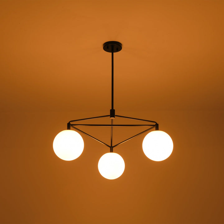 Veylin 3-Light Dimmable Glass Modern Geometric Chandelier (30") My Store