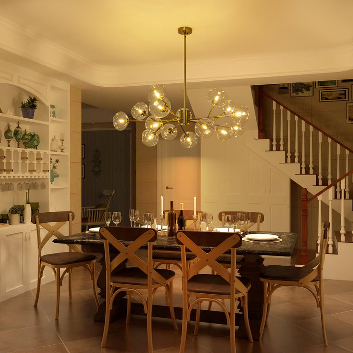 Dresqui 15-Light Dimmable Contemporary Glam Glass Bubble Chandelier (40") Brightelier