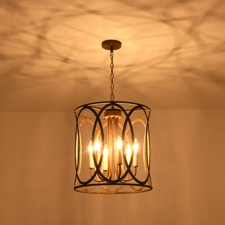 Dravyn 4-Light Dimmable Rustic Caged Chandelier (17") My Store