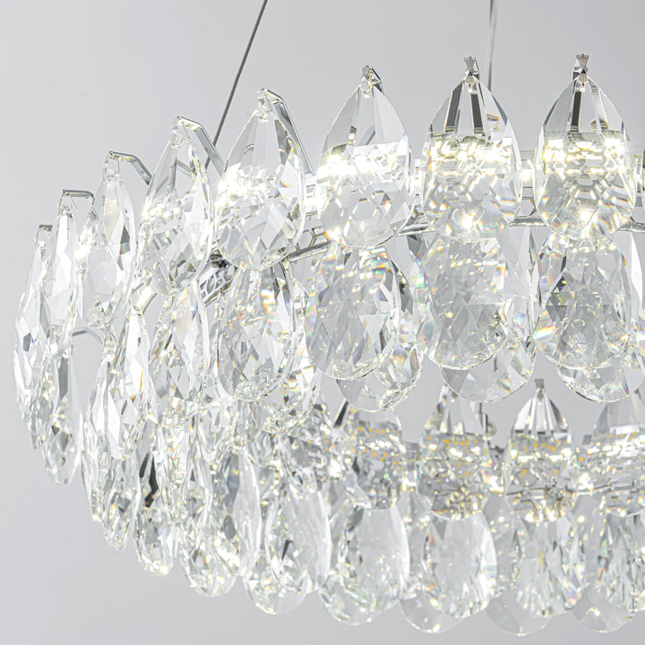 Orbina LED Round Crystal Integrated Mid-Century Modern Chandelier (24") Brightelier