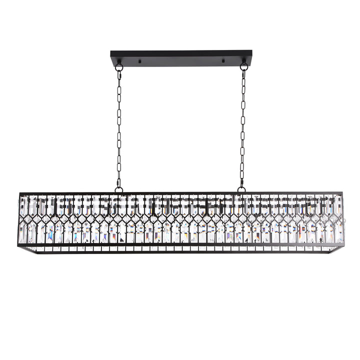 Zenvia 6-Light Crystal Rectangle Island Glam Chandelier (48") My Store