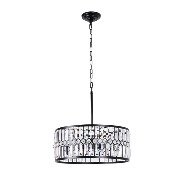 Virelle 5-Light Cylinder Drum Crystal Contemporary Glam Chandelier (20")