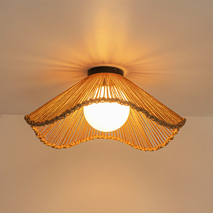 Rovista 1-Light Cafe Natural French Country Flush Mount (20") Brightelier