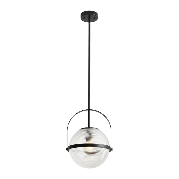 Brillara 1-Light Dimmable Grid Glass Minimalist Dome Pendant (9") Brightelier
