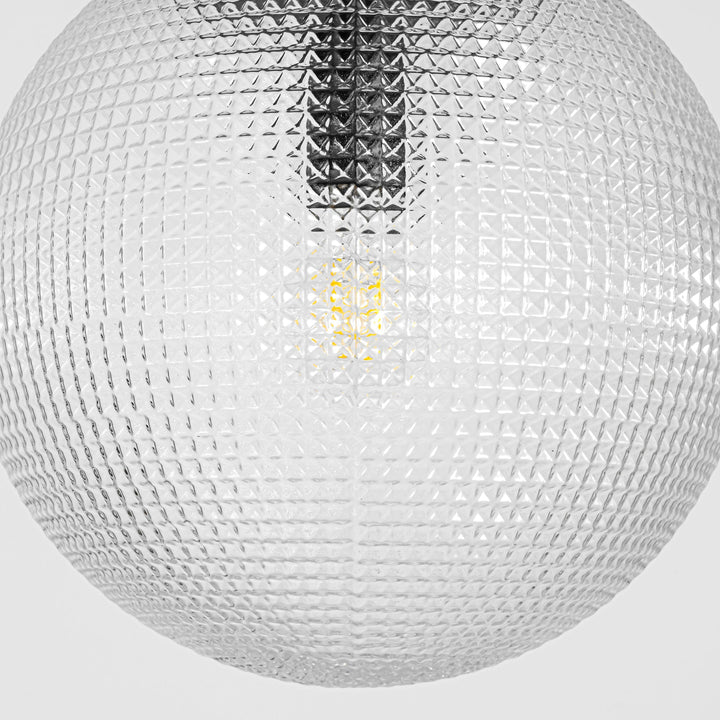 Brillara 1-Light Dimmable Diamond Pattern Glass Vintage Globe Pendant (11") My Store