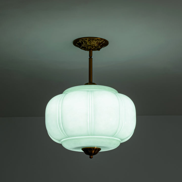 Terrana 1-Light lce-cream Semi-FlushMount Ceiling Light (15") Brightelier