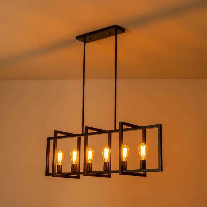 Zenvia 6-Light Dimmable Aluminum Kitchen Island Industrial Chandelier (43") My Store