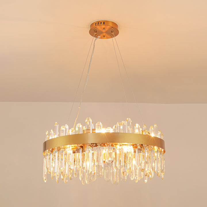 Velroa 12-Light Dimmable Crystal Glam Ring Chandelier (24") Brightelier