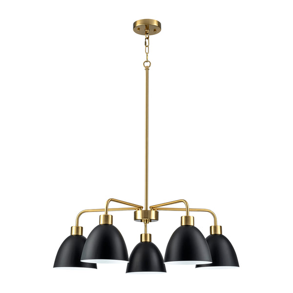 Avelon 5-Light Dimmable Industrial Shaded Chandelier (30")