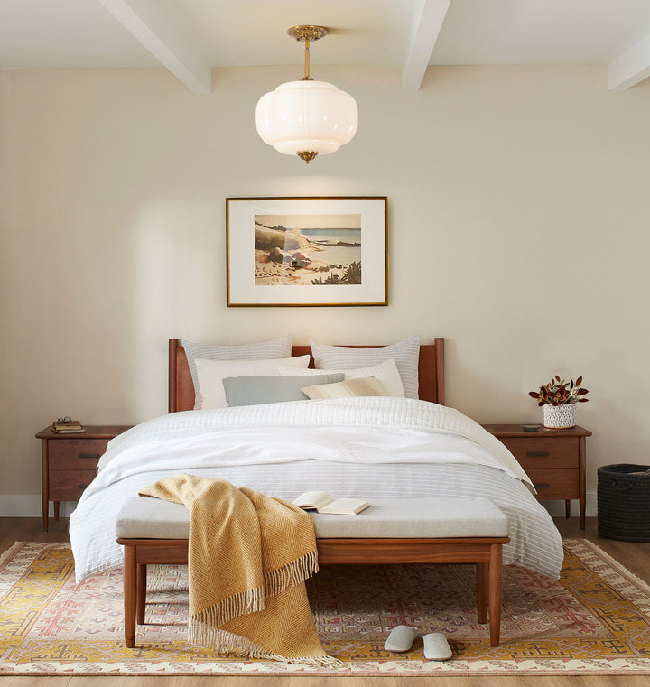 Terrana 1-Light lce-cream Ceramic Socket Ceiling Light (15") Brightelier