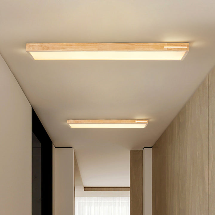 Lumisca LED Rectangle Wood Contemporary Flush Mount (47") Brightelier