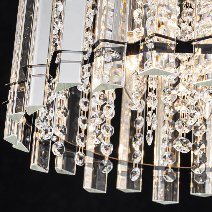 Brindlea 4-Light Cylinder Drum Crystal Flush Mount (14") Brightelier