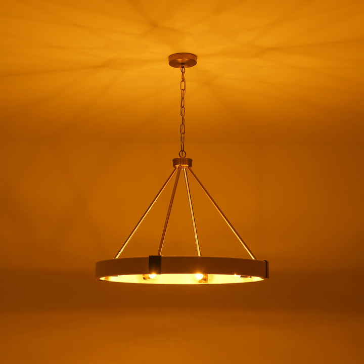 Velroa 8-Light Dimmable Fabric Boho Ring Chandelier (27") My Store