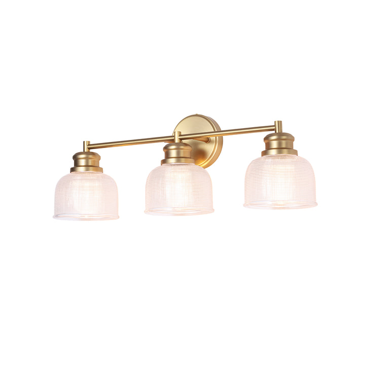 Orbliss 3-Light Linear Bowl Grid Glass Modern Vanity Light (24") Brightelier