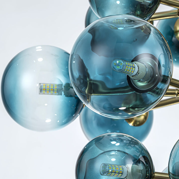 Lumiere 19-Light Dimmable Tiered Glass Globes Coastal Chandelier (21") My Store