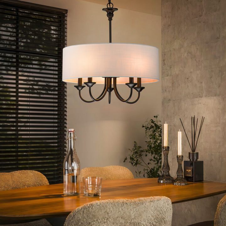 Brindlea 5-Light Dimmable Drum Traditional Chandelier (20") Brightelier