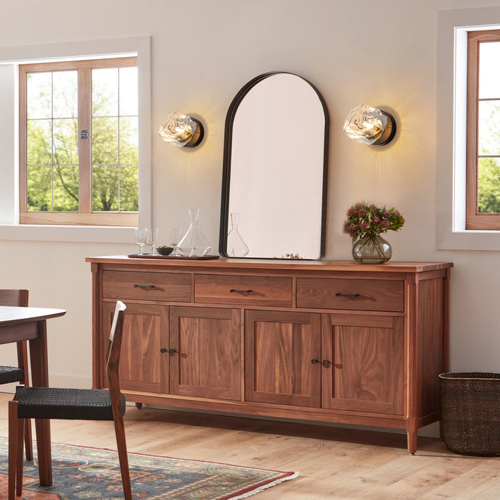 Orvra 1-Light Retro Oval Ice Cube Shape Glass Contemporary Wall Sconce Lamp (6") Brightelier