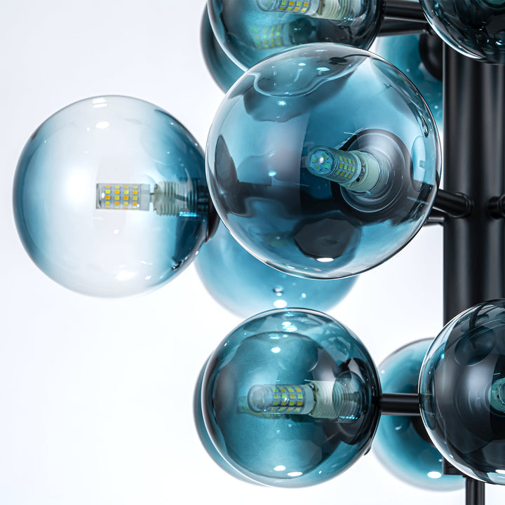 Lumiere 19-Light Dimmable Tiered Glass Globes Coastal Chandelier (21") My Store