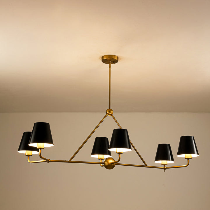 Zenvia 6-Light Linear Contemporary Kitchen Island Pendant (46") Brightelier