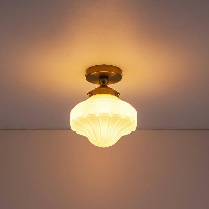 Terrana 1-Light lce-cream Semi-FlushMount Ceiling Light (9") Brightelier