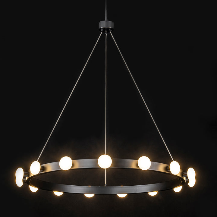 Glintory 12-Light LED Wagon Wheel Integrated Modern Chandelier (34") Brightelier