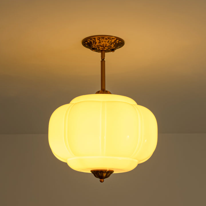 Terrana 1-Light lce-cream Ceramic Socket Ceiling Light (15") Brightelier