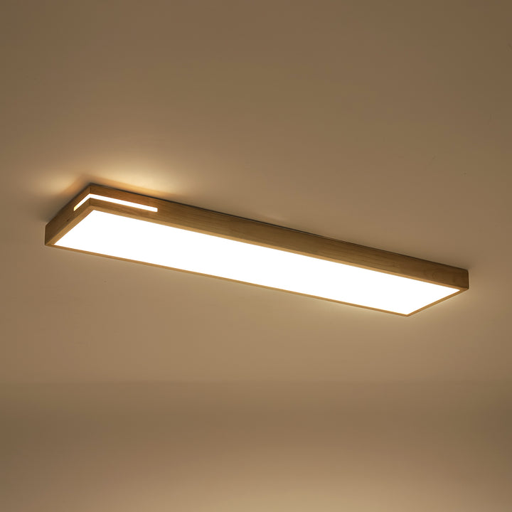 Lumisca LED Rectangle Wood Contemporary Flush Mount (47") Brightelier