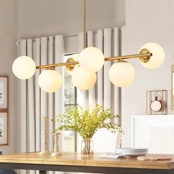 Veylin 7-Light Dimmable Glass Transitional Globe Chandelier (40") My Store