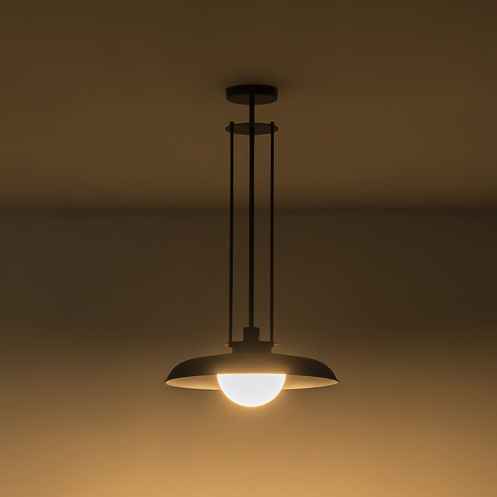 Sparnix 1-Light Linear Opal Bowl Glam Pendant (16") Brightelier