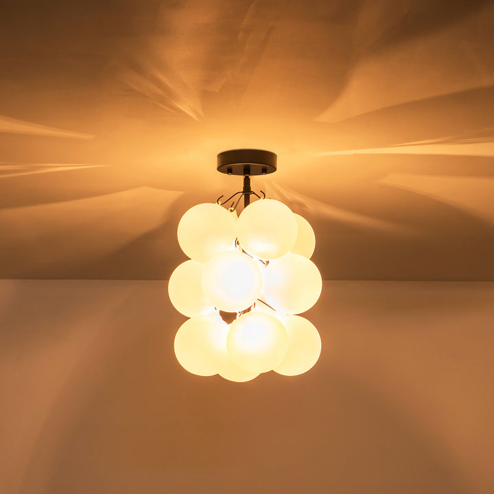 Orbina 2-Light Sputnik Globe Bubble Transitional Chandelier (11") Brightelier