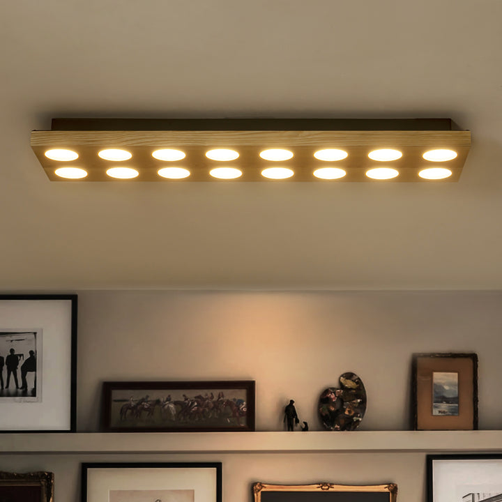 Lumisca Integrated LED Wood Rectangle Contemporary Flush Mount (31") Brightelier