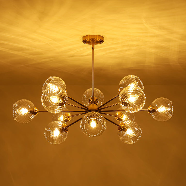 Cavoya 12-Light Dimmable Glass Modern Globe Sputnik Chandelier (33") My Store