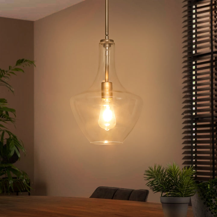 Brillara 1-Light Dimmable Glass Mid-Century Modern Pendant (10") Brightelier