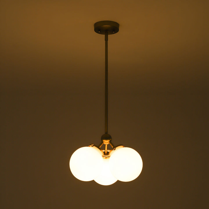 Soluma 3-Light Dimmable Opal Glass Bubble Modern  Chandelier (14") Brightelier