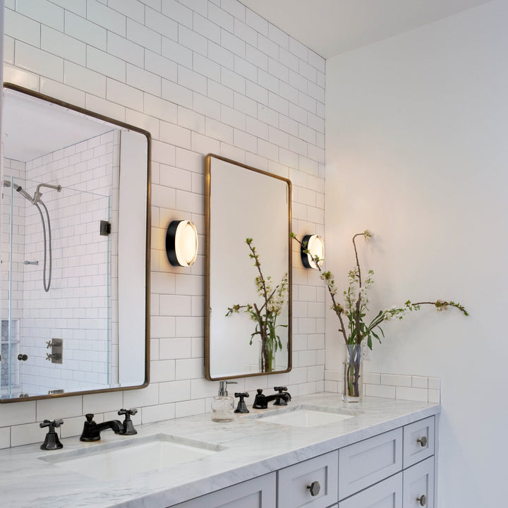 Lumisca LED Dimple Transitional Flush Mounted Sconce (6") Brightelier