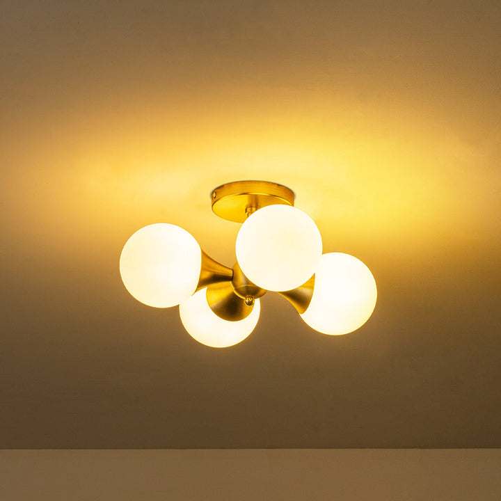 Radiara 4-Light Glass Frosted Modern Flush Mount (14") My Store