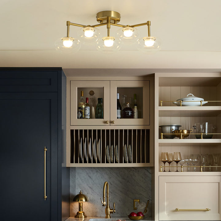 Veylin 5-Light Dimmable LED Glass Modern Flat Globe Wall/Ceiling Mounted Light(20") My Store