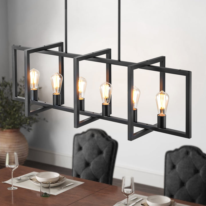 Zenvia 6-Light Dimmable Aluminum Kitchen Island Industrial Chandelier (43") My Store