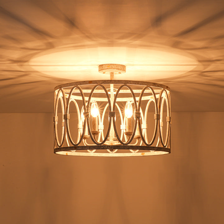 Virelle 5-Light Farmhouse Drum Candlestick Rustic Chandelier (20") Brightelier