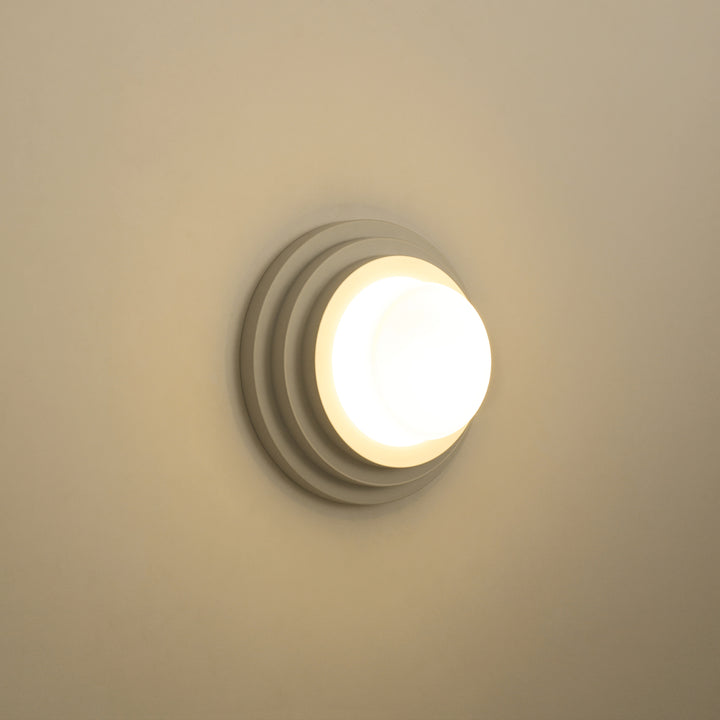 Zylla 1-Light Dimmable LED Minimalist White Cake-Shaped Tiered Ceiling Mounted Light (12") Brightelier